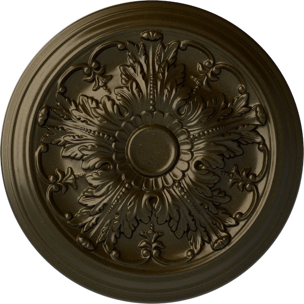 Ekena Millwork Damon Ceiling Medallion (Fits Canopies up to 3 3/8"), Hand-Painted Green Gold, 20"OD x 1 1/2"P CM20DAGGS - main